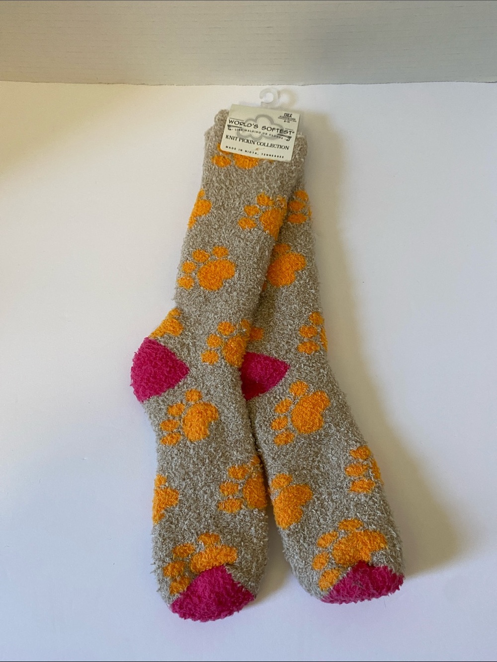 Worlds Softest Socks Knit Pickin Collection Paw Print NEW